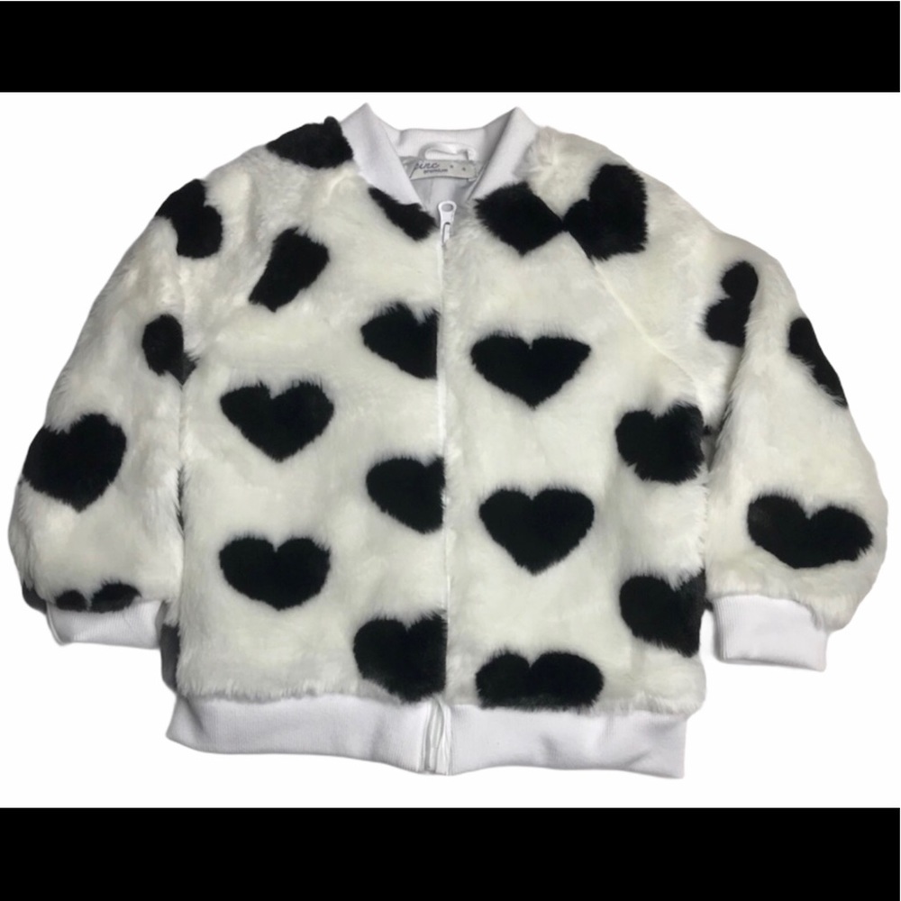 PINC faux fur heart long sleeve jacket 4